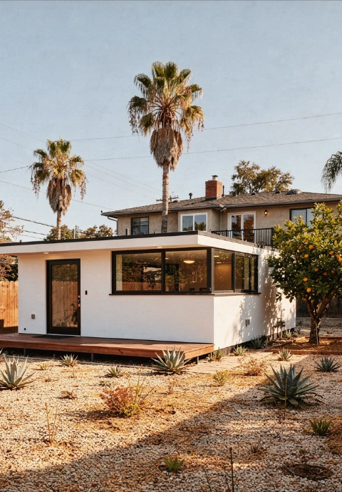 The ADU Guy LA backyard ADU construction project in Los Angeles residential property